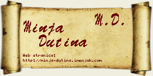 Minja Dutina vizit kartica